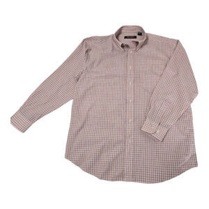 Bay Fashion men's Dress Shirt Large Multi color Striped 60% Polyester 40% Cotton